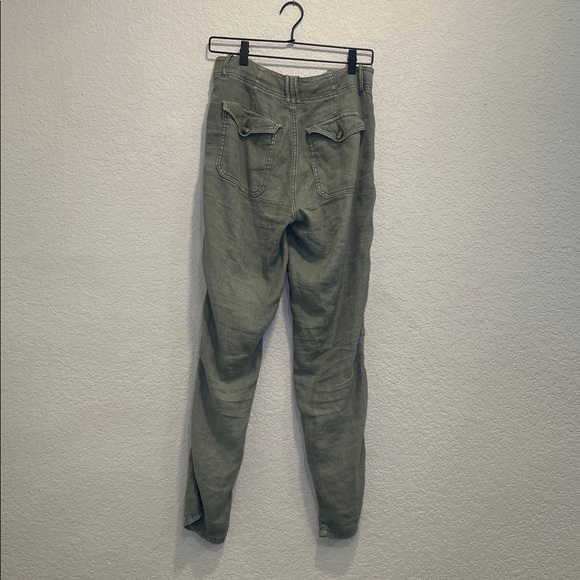 American Eagle Outfitters Womens Linen Blend Green Cargo Pants Size 2 - Picture 4 of 7
